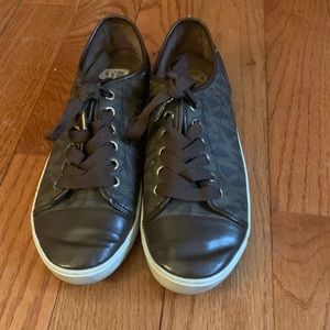Brown and gold MK sneakers 9.5